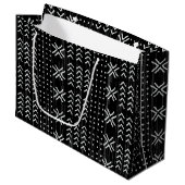 Modern Black White Mudcloth African Pattern Groot Cadeauzakje (Voorkant Gekanteld)