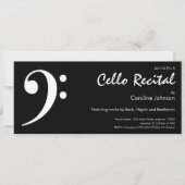 Modern Black White Music Cello Concert Overweging Kaart (Voorkant)
