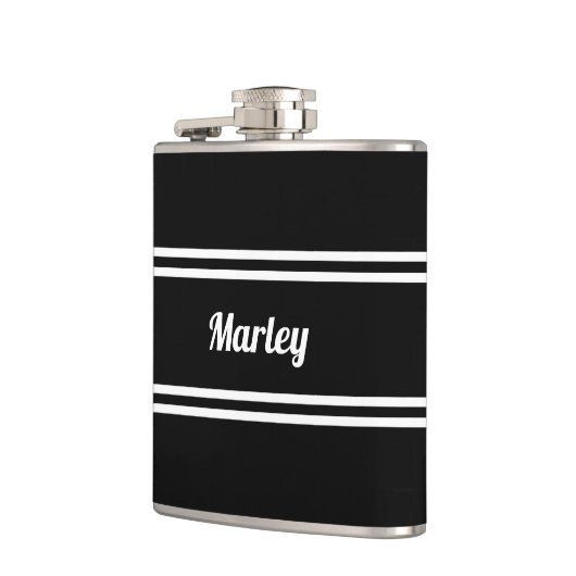 Modern Black & White Name  Heupfles (Links)