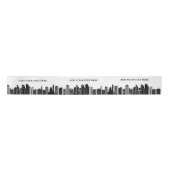 Modern Black & White New York Skyline Sjabloon Satijnen Lint (Voorkant)