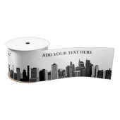 Modern Black & White New York Skyline Sjabloon Satijnen Lint (Spoel)