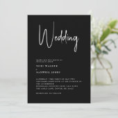 Modern Black & White No Parents Wedding Invitation Kaart (Staand voorkant)