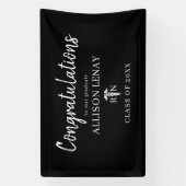 Modern Black White Nurse Graduse Party Name Spandoek (Verticaal)