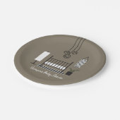 Modern Black + White Nursery Baby shower Papieren Bordje (Gekanteld)