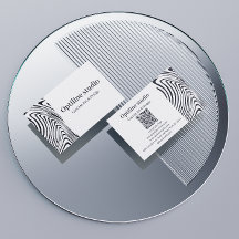 Modern Black White Op Art Business Card