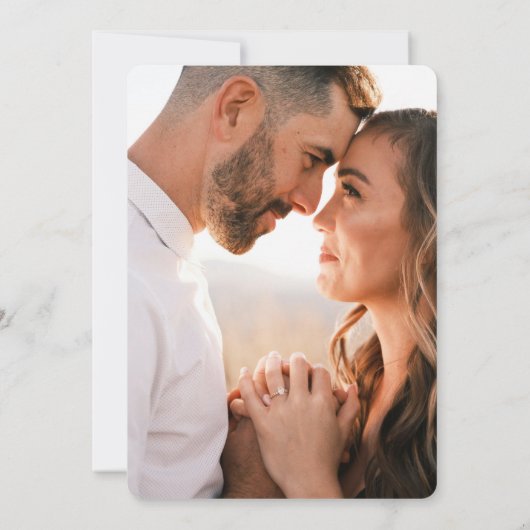 Modern Black White Overlay Photo Wedding Invitatio Kaart (Achterkant)