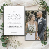 Modern Black & White Overlay Photo Wedding Kaart