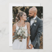 Modern Black & White Overlay Photo Wedding Kaart (Achterkant)