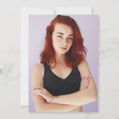 Modern Black White Paars | Fotogradatiepartij Kaart (Achterkant)