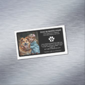 Modern Black White Pet Sitting custom Photo Magnetisch Visitekaartje (Voorbeeld)