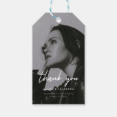 Modern Black White Photo Graduation Thank You Cadeaulabel (Voorkant)
