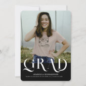 Modern Black White Photo Graduparty Kaart (Voorkant)