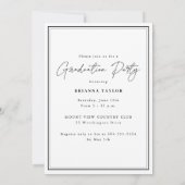 Modern Black White Photo Graduparty Kaart (Achterkant)