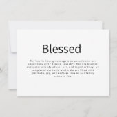 Modern Black & White Photo Inset  Birth  Aankondiging (Achterkant)