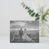 Modern Black & White Photo Save the Date Briefkaart (Staand voorkant)