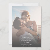 Modern Black & White Photo Template Weddenschap Kaart (Achterkant)