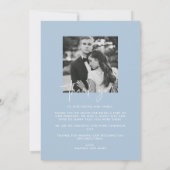 Modern Black White Photo Weddenschap Bedankt kaart (Achterkant)