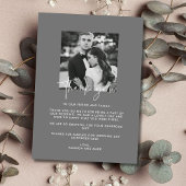 Modern Black White Photo Weddenschap Bedankt kaart