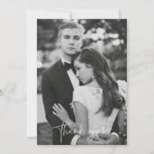 Modern Black White Photo Weddenschap Bedankt kaart (Voorkant)