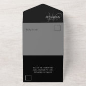 Modern Black & White Photo Wedding All In One Uitnodiging (Buitenkant)