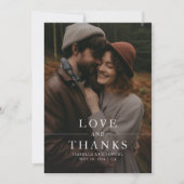 Modern Black & White Photo Wedding Bedankkaart (Voorkant)