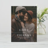 Modern Black & White Photo Wedding Bedankkaart (Staand voorkant)