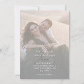 Modern Black & White Photo Wedding Invitation Kaart (Achterkant)