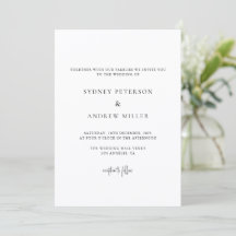 Modern Black & White Photo Wedding Invitation