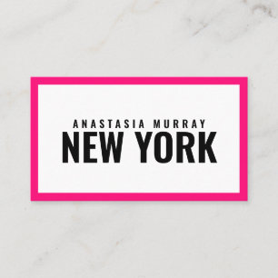 Modern Black White Pink Minimalist Luxury Boutique Visitekaartje