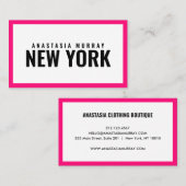 Modern Black White Pink Minimalist Luxury Boutique Visitekaartje (Voorkant / Achterkant)