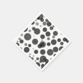 Modern Black White Polka Dot Bubbles Party Servet (Hoek)