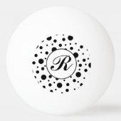 Modern Black White Polka Dot Monogram Pingpongbal (Voorkant)