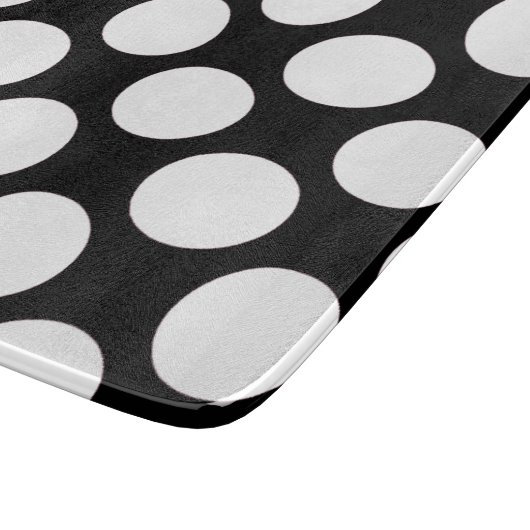Modern Black White Polka Dots Pattern Snijplank (Hoek)