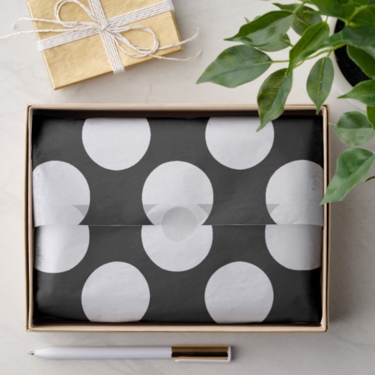 Modern Black White Polka Dots Pattern Tissuepapier (Geschenk)