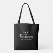 Modern Black White Pregnancy Announcement  Tote Bag (Achterkant)