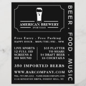 Modern Black & White, Pub/Brewery Adverteren Flyer (Voorkant)