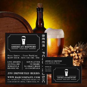 Modern Black & White, Pub/Brewery Adverteren Flyer