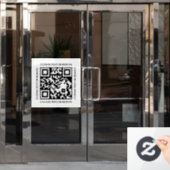 Modern Black White QR Code Window Cling Menu  Raamsticker (Kantoordeur)