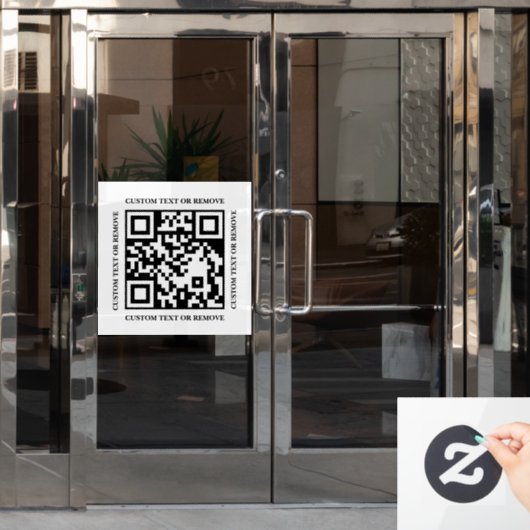 Modern Black White QR Code Window Cling Menu Raamsticker (Kantoordeur)