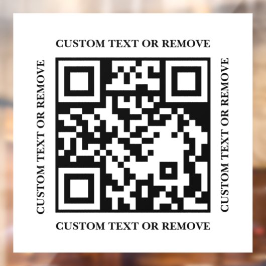 Modern Black White QR Code Window Cling Menu  Raamsticker (Vel 2)