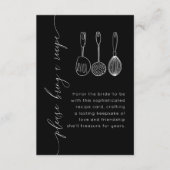 Modern Black & White Recipe Bridal Shower Informatiekaartje (Voorkant)