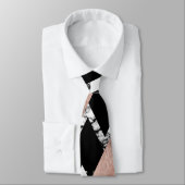 Modern Black White Roos Gold Triangles op marmer Stropdas (Gebonden)