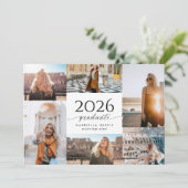 Modern Black + White Script 2026 Graduation Kaart (Staand voorkant)