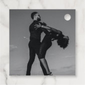 Modern Black & White Script Couple Photo Wedding Bedankjes Labels (Achterkant)