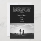 Modern Black & White Script Couple Photo Wedding Bedankkaart (Achterkant)