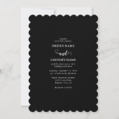 Modern Black & White Script Couple Photo Wedding Kaart (Voorkant)