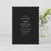 Modern Black & White Script Couple Photo Wedding Kaart (Staand voorkant)