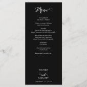 Modern Black & White Script Couple Photo Wedding Menu (Voorkant)