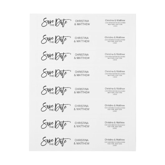 Modern Black White SEEF DATE Weddenschap (Vel)