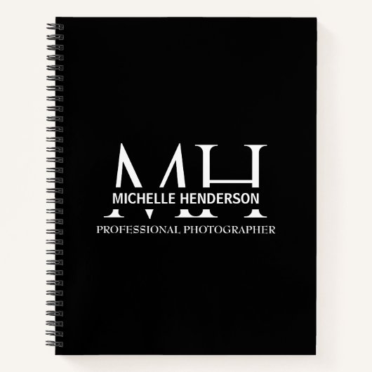 Modern Black & White Simple business Logo Notitieboek (Voorkant)